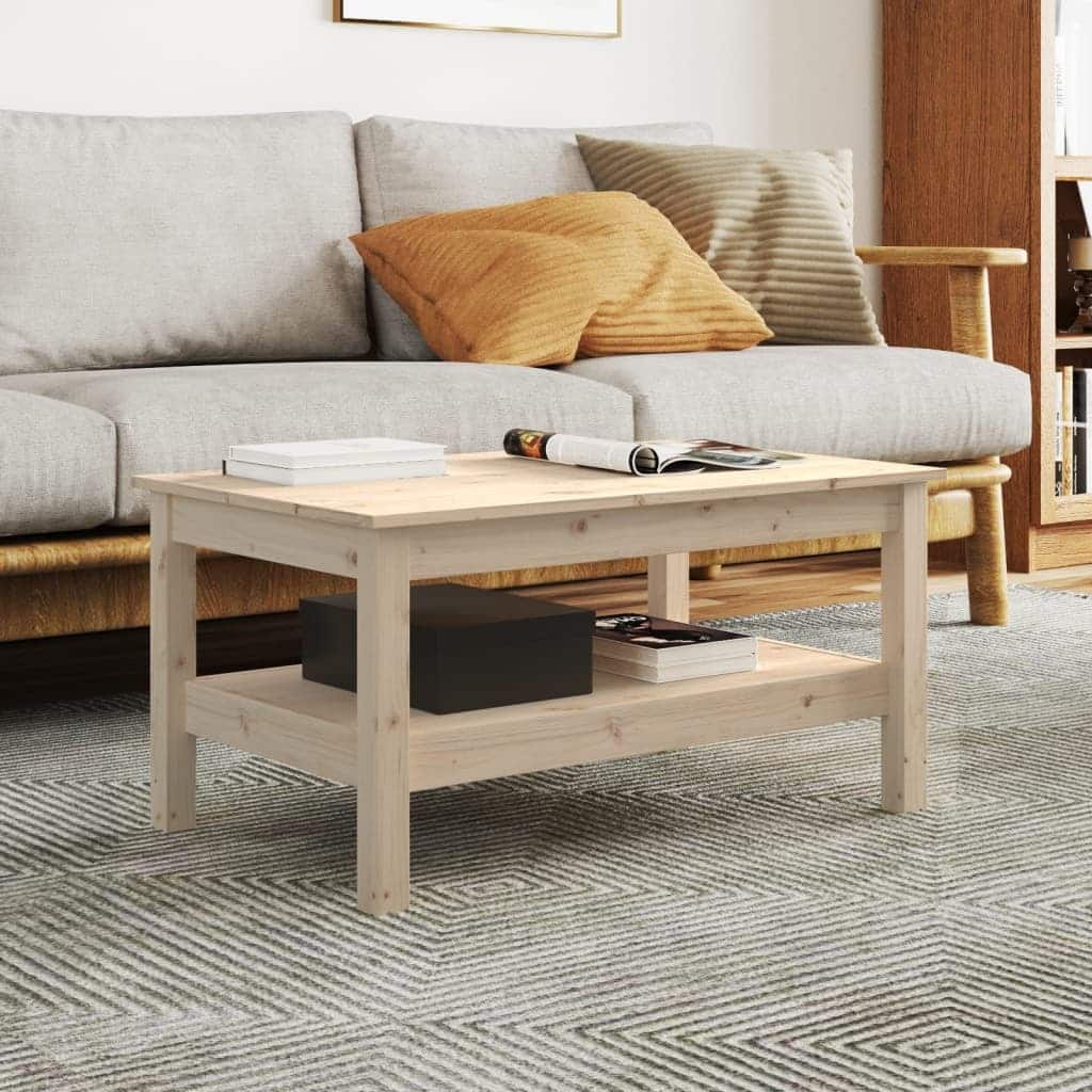 vidaXL Coffee Table Solid Pine Wood