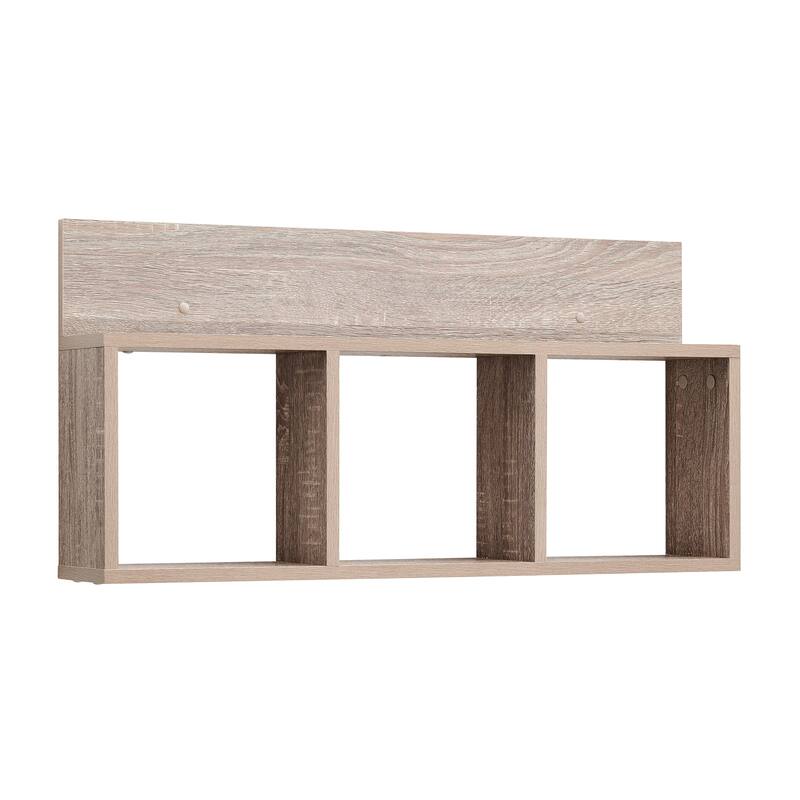Danya B. Modern 3-Cube Floating Cubby Wall Shelf with Display Ledge