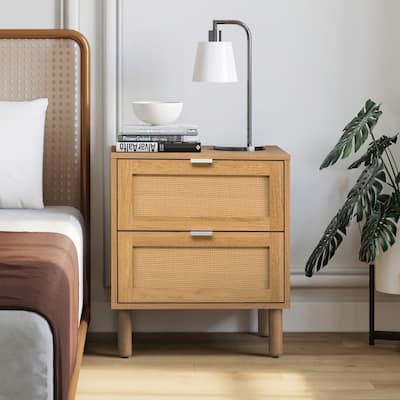 Orre Brown Nightstand 2 Drawers