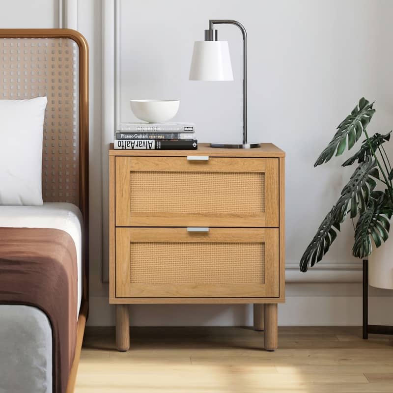 Orre Brown Nightstand 2 Drawers