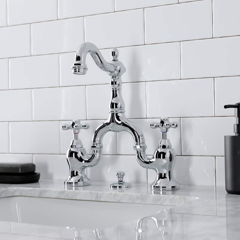 Kingston Brass KS797.AX English Country 1.2 GPM Bridge Bathroom Faucet