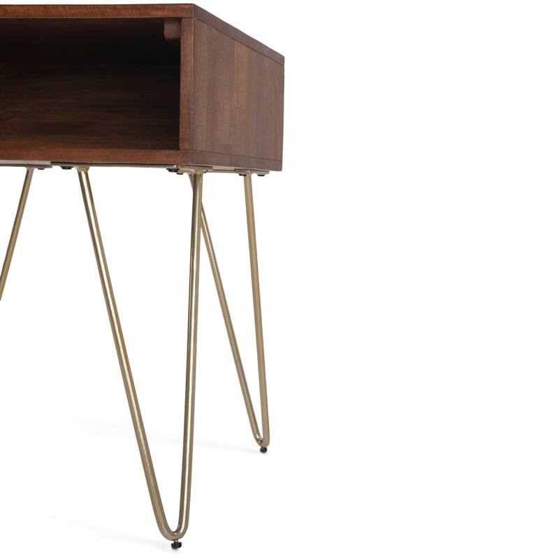 WYNDENHALL Moreno SOLID MANGO WOOD and Metal 22 inch Wide Square Industrial End Side Table - 22 W x 22 D x 23 H