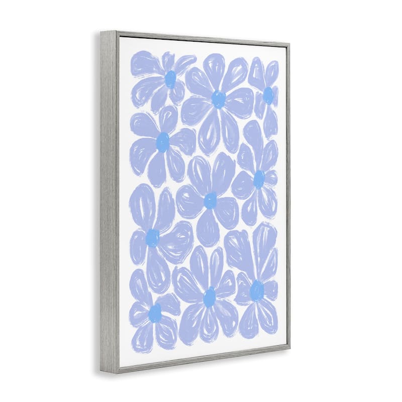 Stupell Blue Blooms Patterned Framed Giclee Art Design By Martina Pavlova