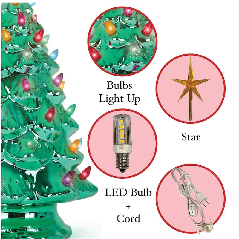 Emerald Pearl Ceramic Christmas Tree