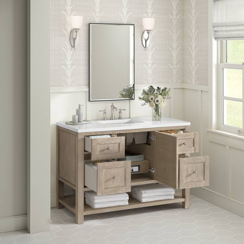 James Martin Vanities Breckenridge 48" Single Vanity, Whitewashed Oak