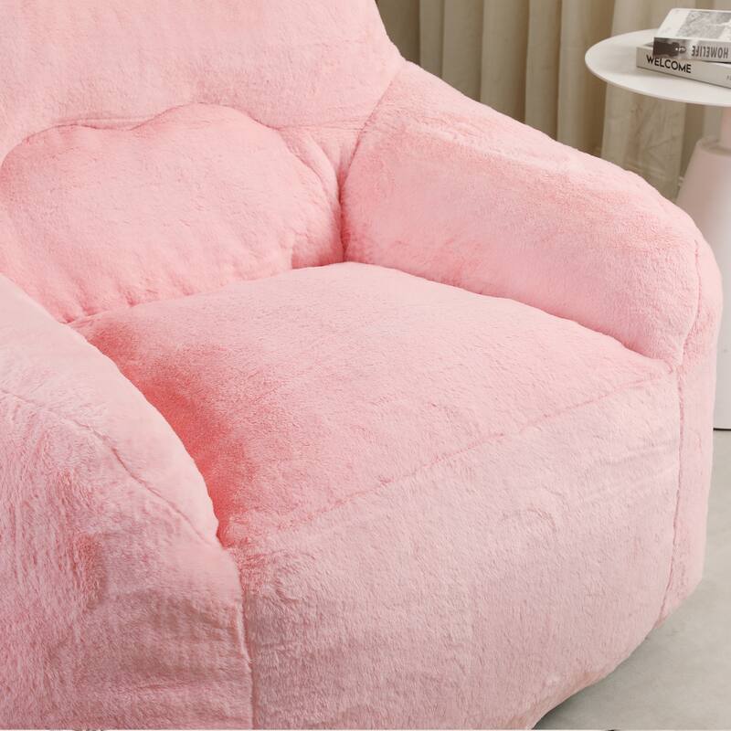 Oversized Memory Foam Bean Bag Chair Lazy Sofa with Armrests and Removable Cover for Living Room Bedroom