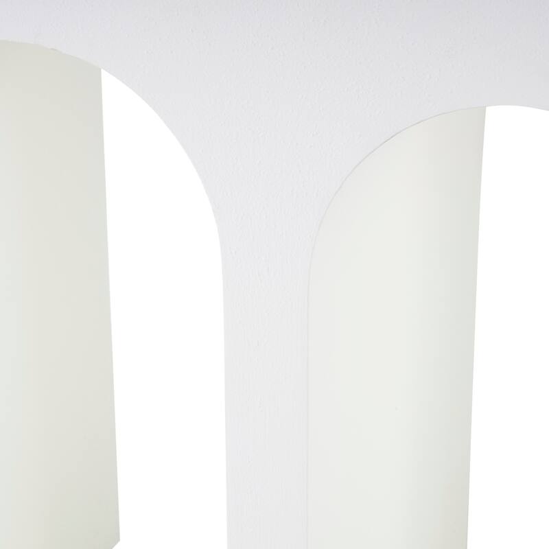 Wooden Art Deco Arched Cutout Console Table - White - Roche River Decor - 16"Wx47"Lx32"H