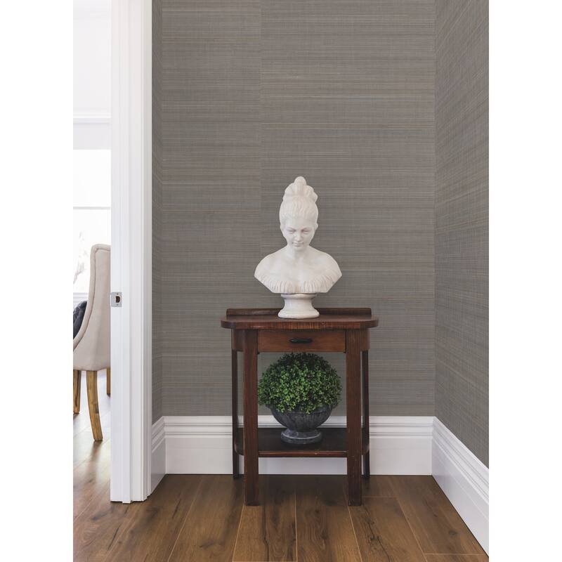 York Wallcoverings Abaca Weave Black Wallpaper