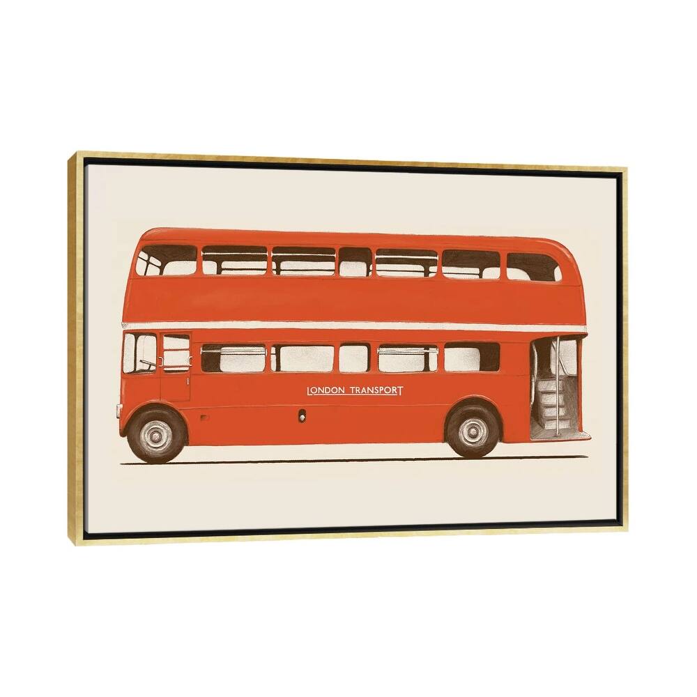 iCanvas "English Bus (London Transport Double-Decker)" by Florent Bodart Framed