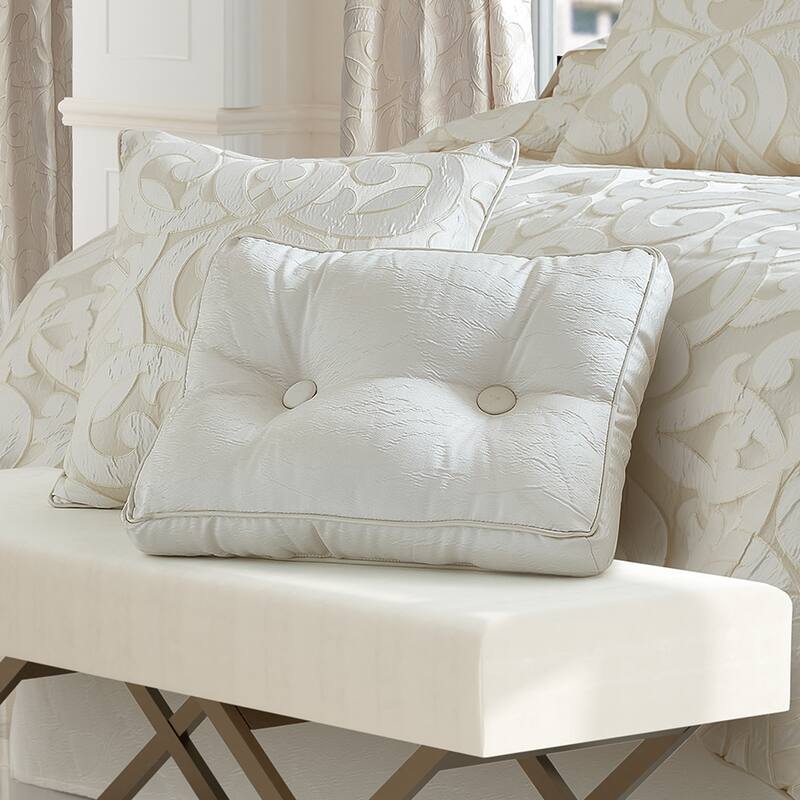 J. Queen New York La Boheme Boudoir Decorative Throw Pillow - Accent - Polyester - Ivory