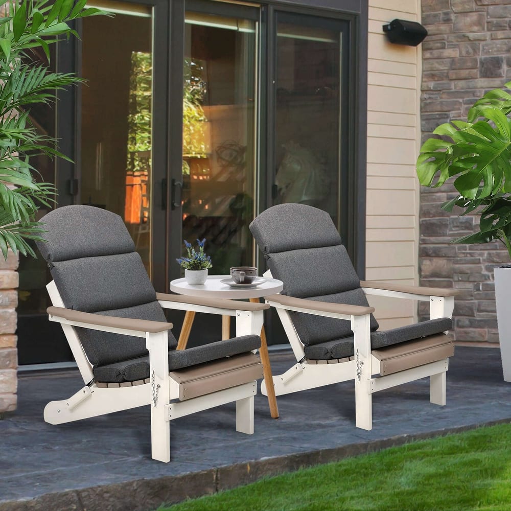 Aoodor Patio Chair Cushion Set of 2 - High-Back Adirondack Patio Cushions with Ties