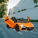 preview thumbnail 1 of 9, 12V Lamborghini Electric Ride-On Car for Kids, Battery Powered with Remote, Spring Suspension, Music, and Transport Wheels Orange