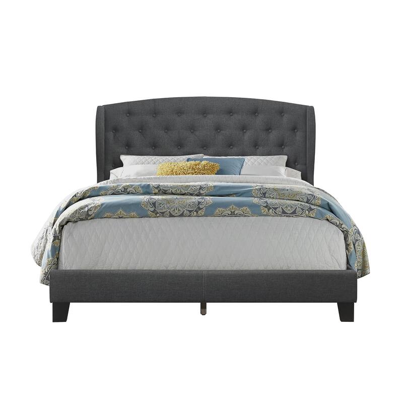 Samuel Upholstered Wingback Platform Bed