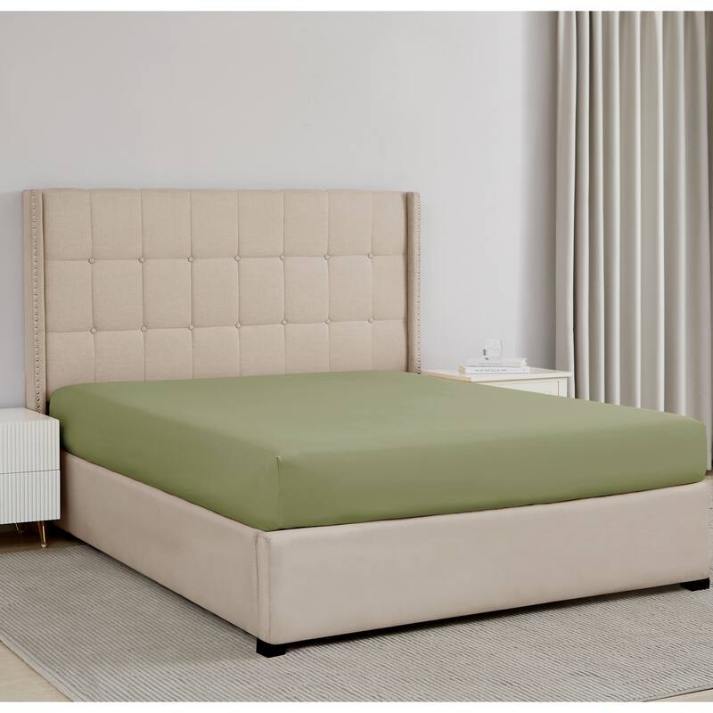 Vilano Extra Deep Pocket Fitted Bed Sheet , 2 pack, Fitted Sheet Only, Bed Sheet Seperates - California King - Green