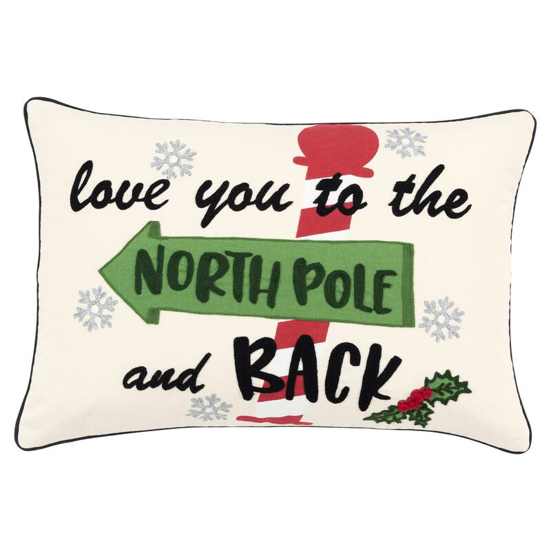 Rizzy Home Love You to the North Pole Throw Pillow