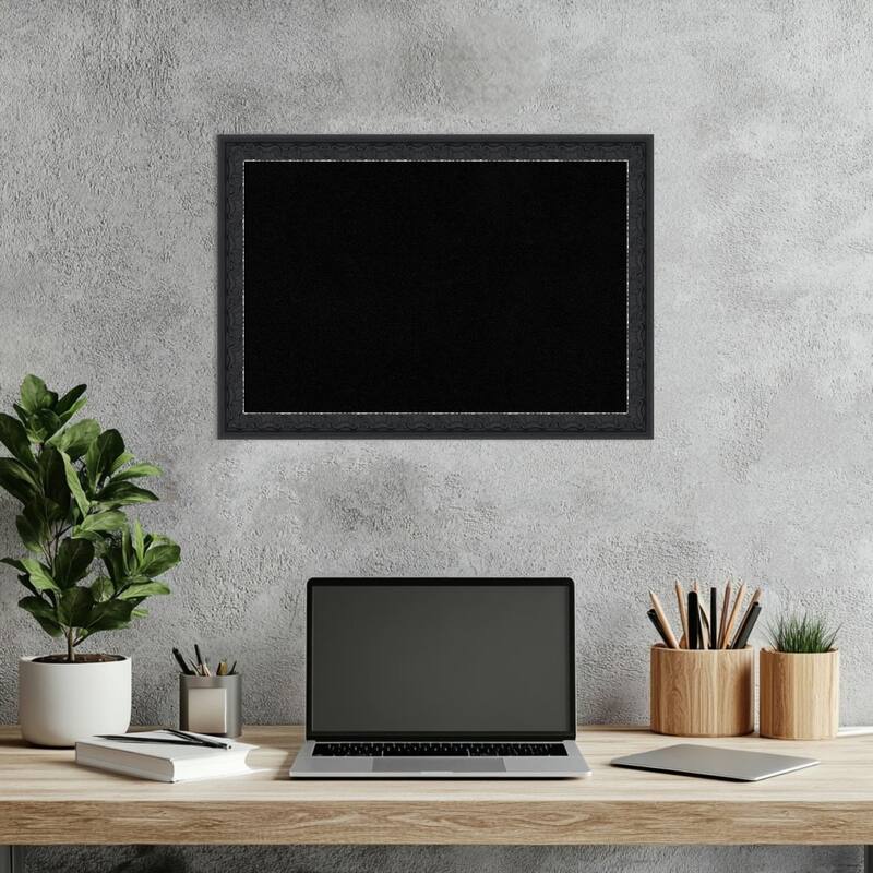 Bethany Black Wood Framed Cork Board - Bulletin Board, Organization Board, Pin Board