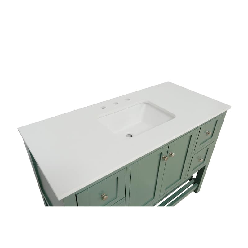 KitchenBathCollection Lakeshore 48" Bathroom Vanity with Engineered White Top