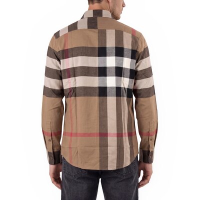New Men's Check Design Burberry Men's Claverdon Exploded Check Shirt - Overstock - 44463908