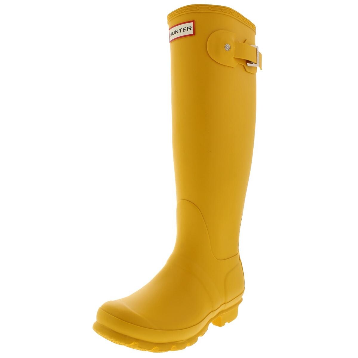 tall yellow rain boots