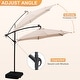 preview thumbnail 48 of 64, Ainfox 10 ft. Patio Offset Solar LED Umbrellas Cantilever Outside Umbrellas with Base