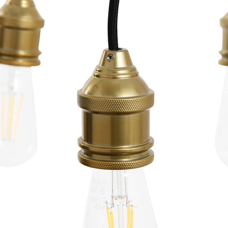 Robert Stevenson Lighting Harper - Exposed Bulb 5-Light Chandelier - 17.5"L x 17.5"W x 19.0"H
