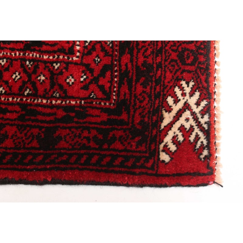 ECARPETGALLERY Hand-knotted Teimani Red Wool Rug - 4'0 x 6'1