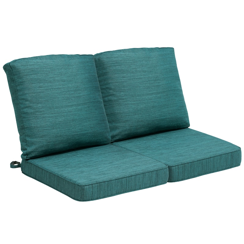 21 W in x 22 D in. Outdoor Deep Seat Chair Cushion Set Dining Patio Chair Pad Set - 2-Seater - MALACHITE