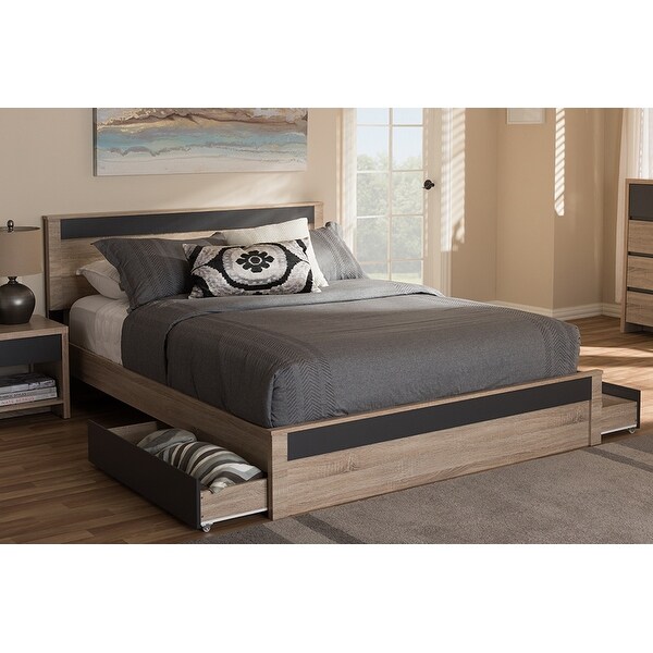 Shop Jamie Two Tone Oak Grey Wood 2 Drawer Storage