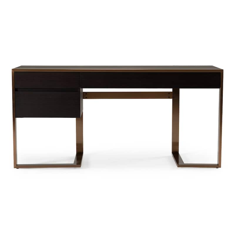Modrest Modern Fauna Wenge and Rosegold Desk