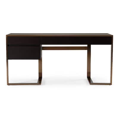 Modrest Modern Fauna Wenge and Rosegold Desk