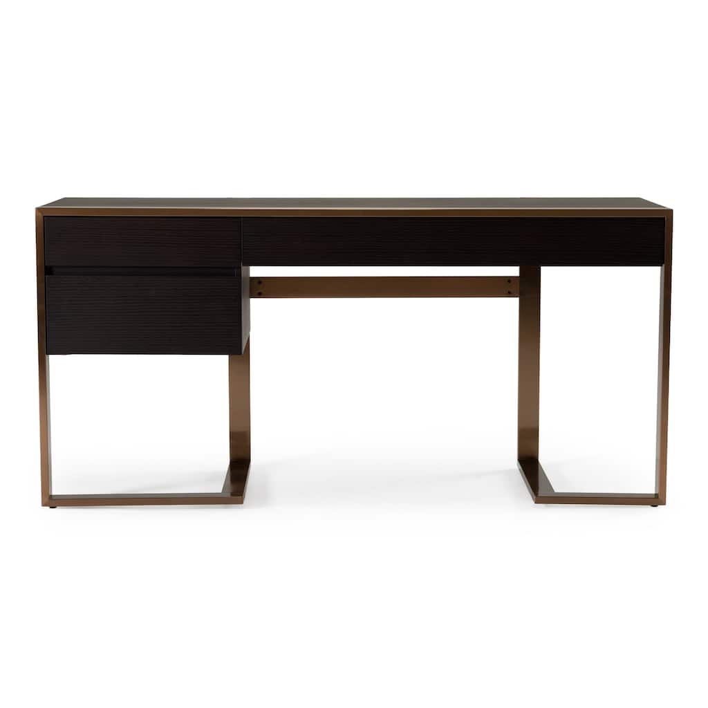 Modrest Modern Fauna Wenge and Rosegold Desk