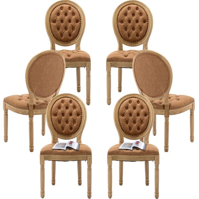 French Style Solid Wood Dining Chair with Nailhead Set of 6