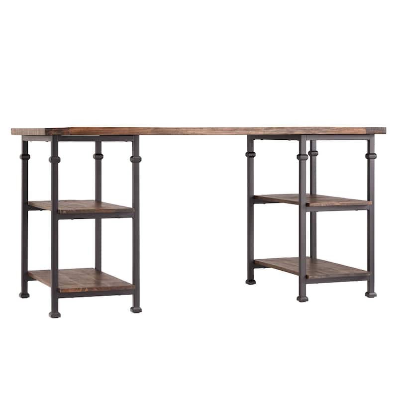 Myra Vintage Industrial Storage Desk by iNSPIRE Q Classic - Bistre Brown