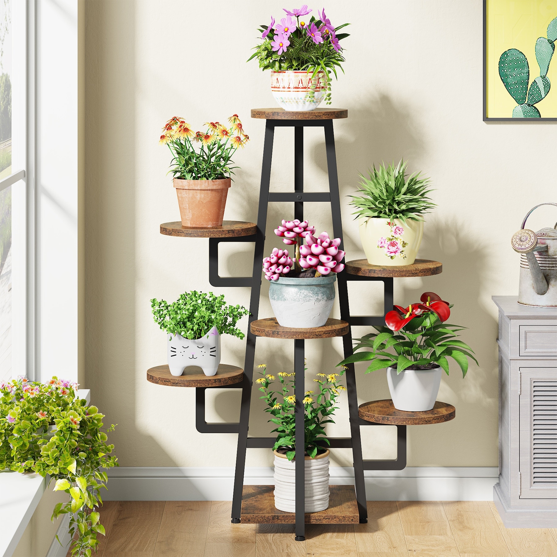 7 Tier Plant Stand Indoor, Tall Plant Shelf for Multiple Plants
