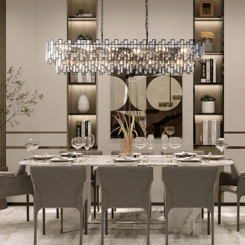 KAYLA 24in Chandelier 10-Light Crystal Chandelier