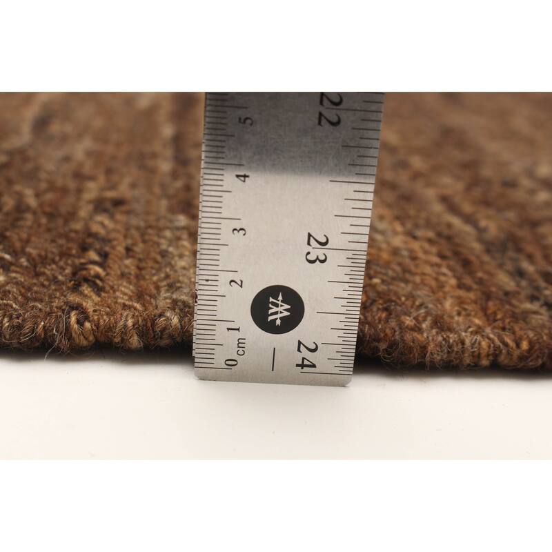 ECARPETGALLERY Flat-Weave Natural Brown Wool Tapestry Kilim - 5'3 x 8'1