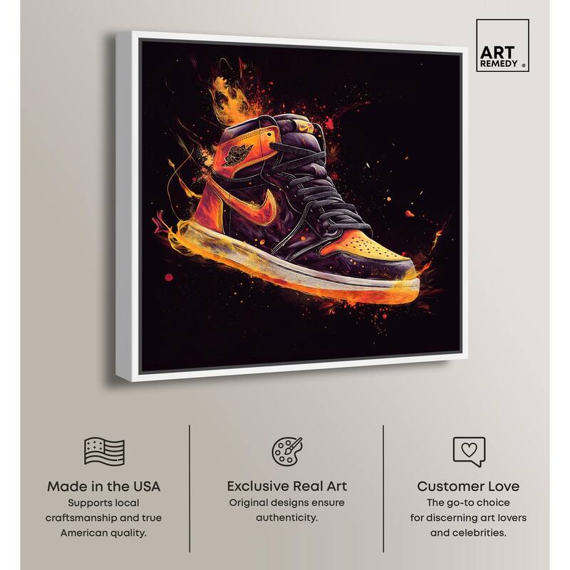 Jumpman on Fire II Canvas by Art Remedy