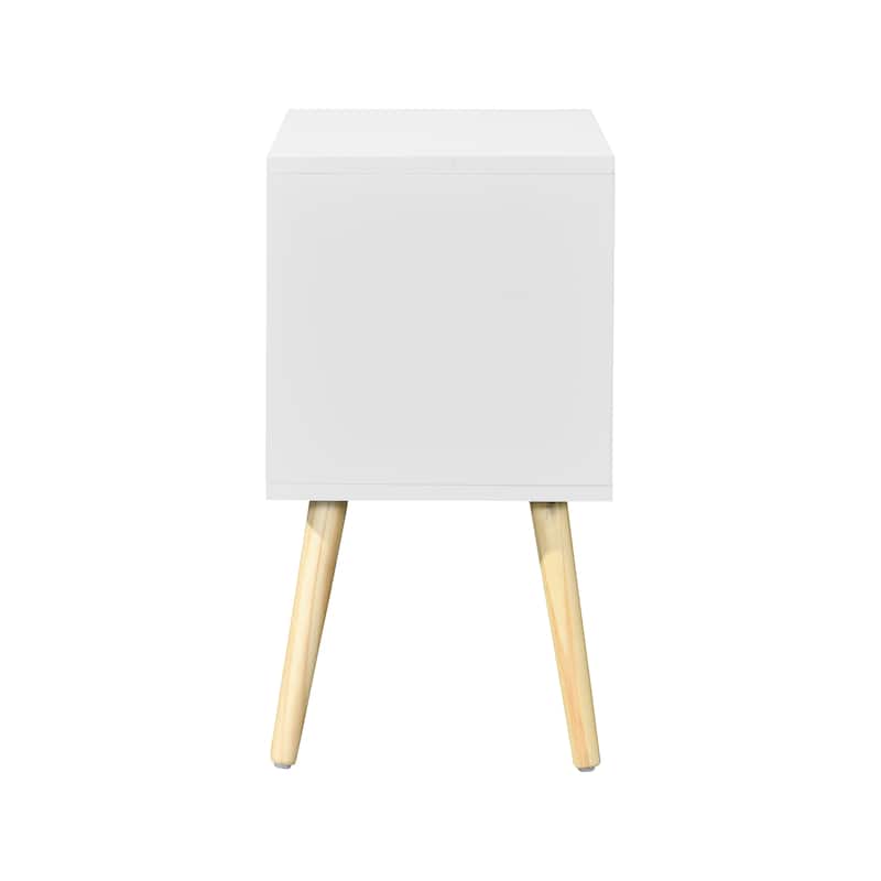 Side Table With 2 Drawer And Rubber Wood Legs Furniture