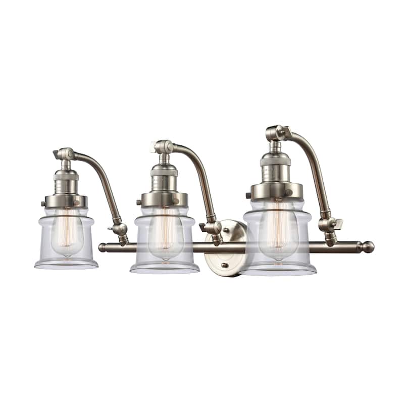Innovations Lighting Small Canton 3 Light 28" Wide Bathroom Vanity - Brushed Satin Nickel / Clear