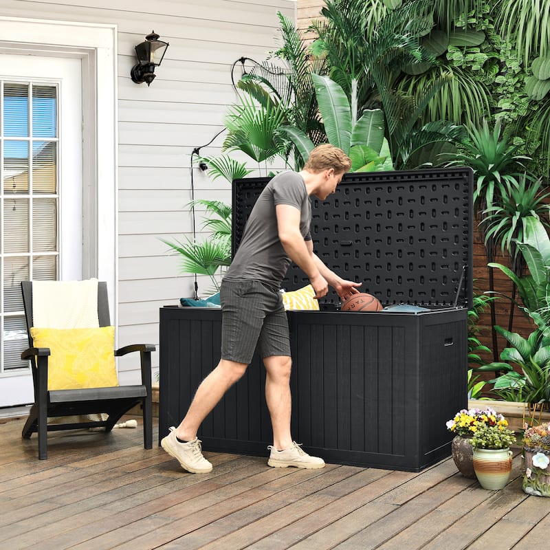 230 Gallon Outdoor Storage Waterproof Deck Box - N/A