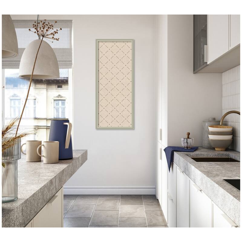 Kate and Laurel Pinboard Green Lattice Print