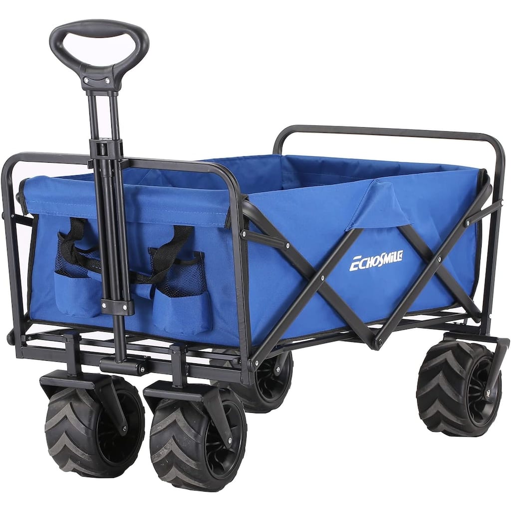Heavy-Duty 350lb Capacity All-Terrain Folding Wagon - Collapsible Utility Cart with Large Wheels