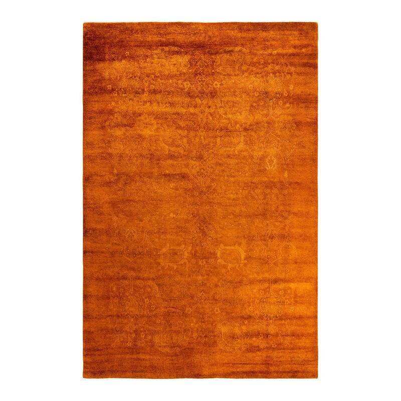 Overdyed, One-of-a-Kind Hand-Knotted Area Rug - Gold - 6' 0" x 9' 0"