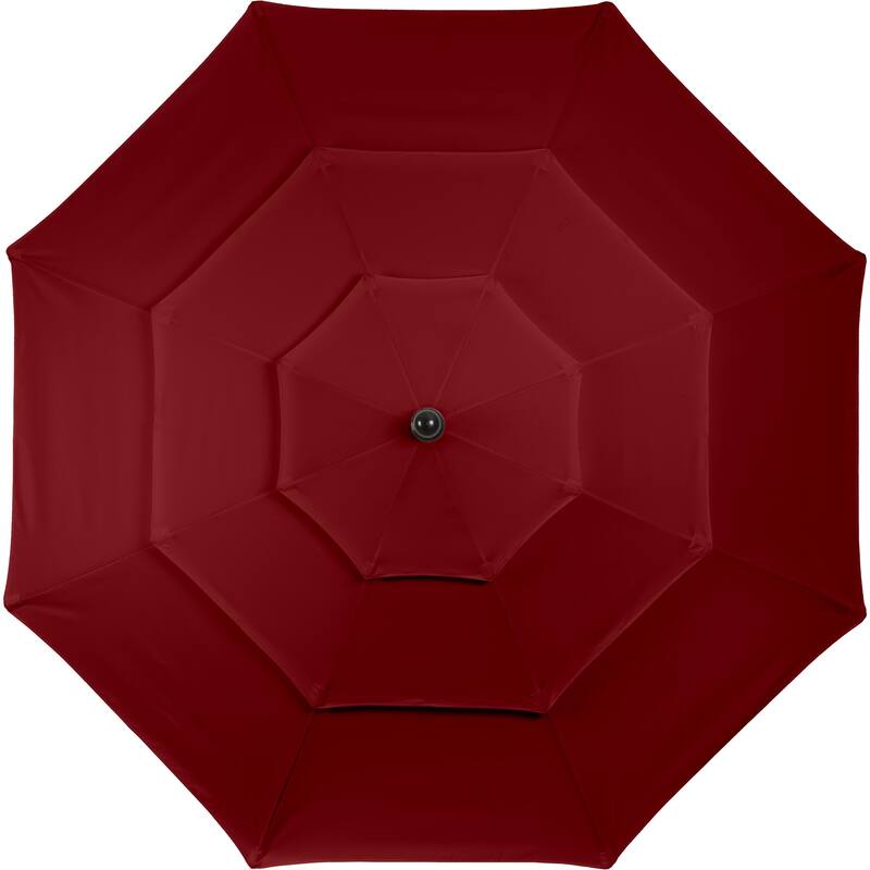10 ft Patio Umbrella, 3-Tiered Sunshade with Push Button Tilt and Easy-Open Crank, Outdoor Umbrella for Deck, Yard