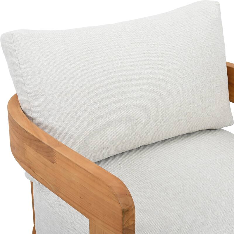 SAFAVIEH Couture Achilles Teak Patio Chair - 30"W x 30"D x 26"H