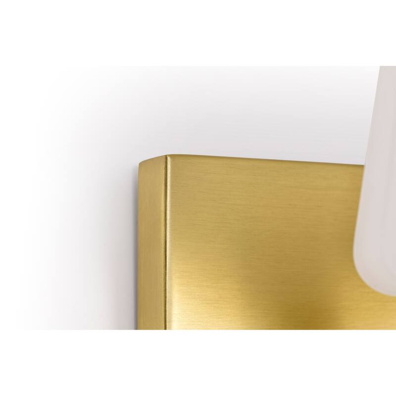 Lune 3 Light Vanity Vintage Brass Finish Etched White Glass - Vintage Brass