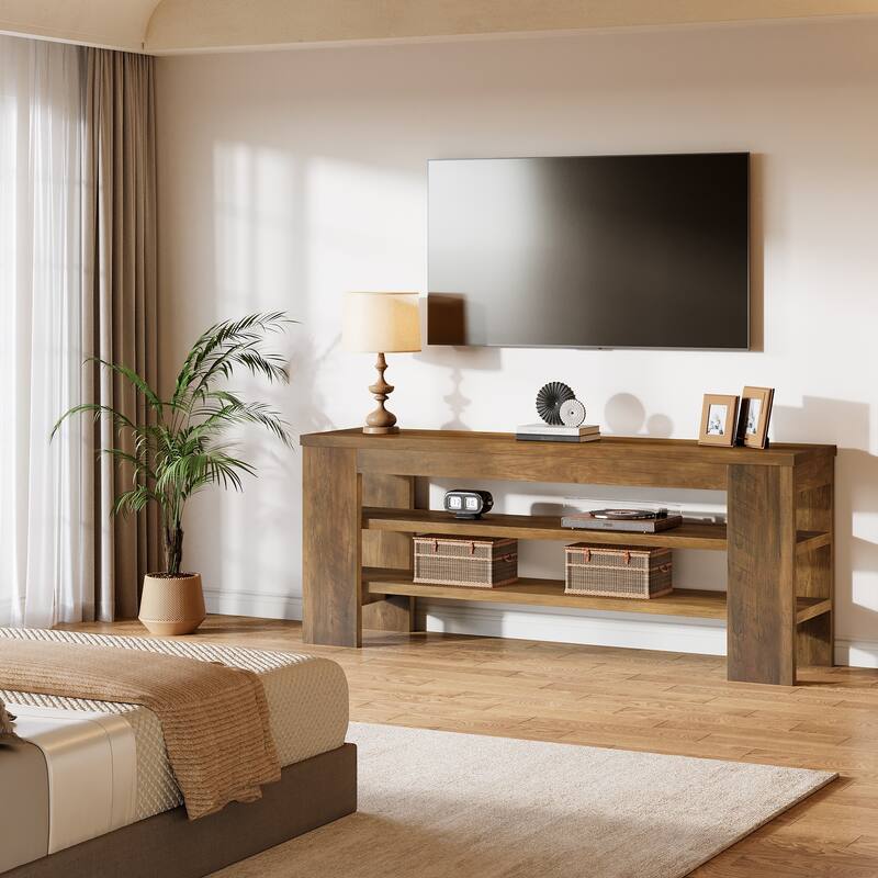 Wood TV Stand with Open Storage for TVs up to 55'' - 47 inches in width