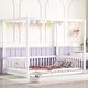 preview thumbnail 5 of 49, Full Size Canopy Frame Floor Bed with Fence