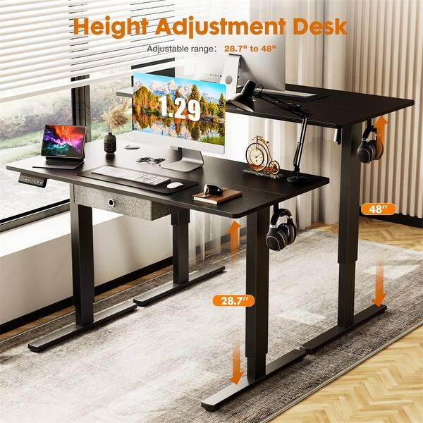 Replacement Rising Desk Electric Standing Desk w/Drawer Adjustable Desk Ergonomic Rising Desk ...