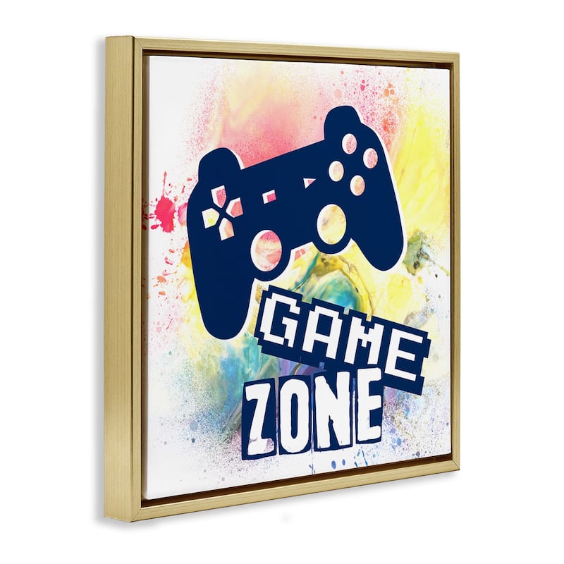 Stupell Game Zone on Modern Splatter Framed Floater Canvas Wall Art Design By Marcus Prime